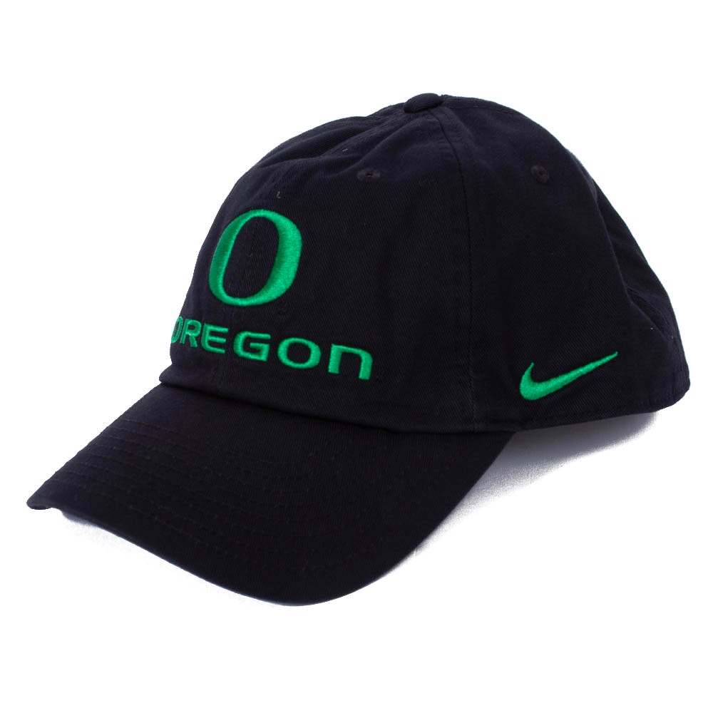 Classic Oregon O, Nike, Black, Curved Bill, Accessories, Unisex, Sideline, Unstructured, Gameday, Adjustable, Hat, 882723